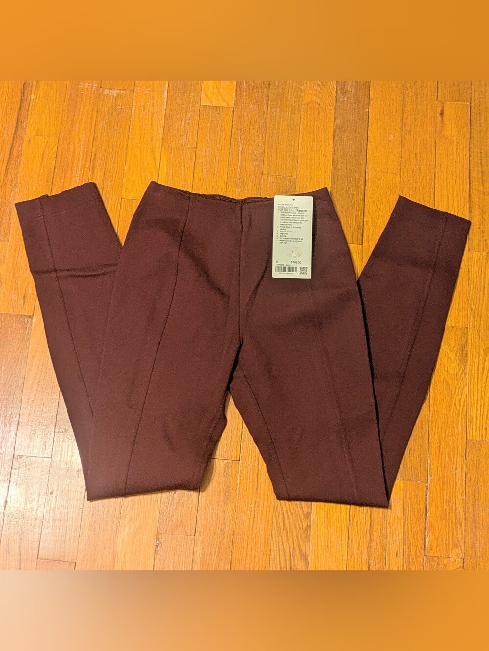NWT Lululemon Stretch Knit HR Pull-On Pant *Regular Size Small In Garnet Color